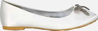 XY London Womens XY London Womens/Ladies Rory Diamante Slip-on Bow Ballerina Flats - White - Size: 7