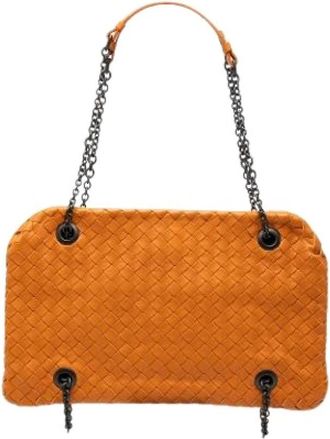 Bottega Veneta Pre-owned Duo schoudertas - Dames - Vintage Schoudertas - Oranje - ONE Size - Leer - Vintage