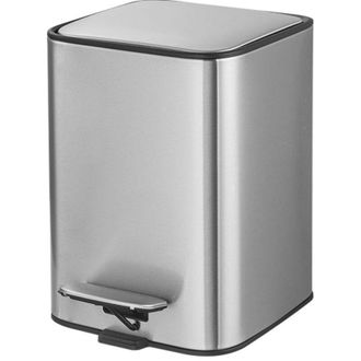OEM Cubo De Basura Con Pedal De Acero Inoxidable De 5 Litros (materiales Sba + Pp), Dimensiones 19,2 Cm X 24 Cm X 27,9 Cm, Ideal Para Cocina Y Ba&ntilde;o -crezu
