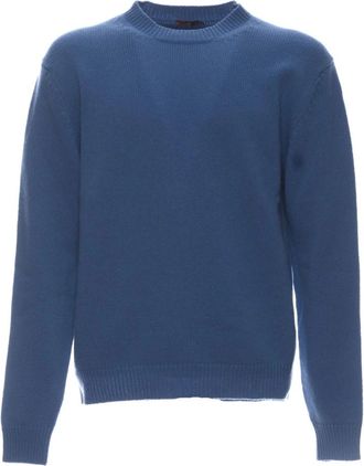 Barena Barena Knu 42740464 Blauwe Trui - Heren - Ronde hals truien - Blauw - L - Truien & Vesten