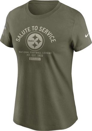 Nike Pittsburgh Steelers Salute to Service Sideline Nike Womens NFL T-Shirt in Brown | NKAF2DHA2S-PH3