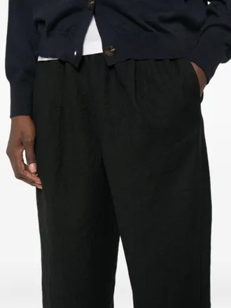 Apuntob Virgin Wool Crinkled Trousers - Black