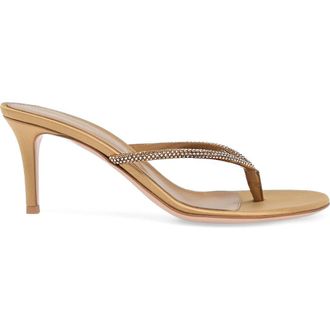 Gianvito Rossi India Thong in Brown Leather at Nordstrom, Size 39.5