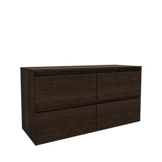 Saniclass Holz Atelier Badkamermeubelset - 120x45x60cm - topblad - zonder kraangaten - 2 lades - Charcoal