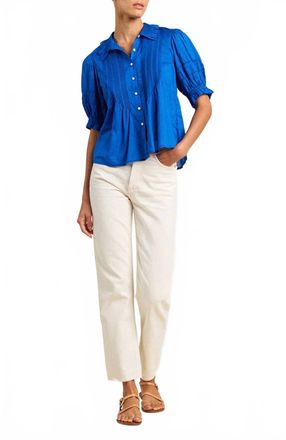 Trovata Jess Cotton Blouse In Cobalto