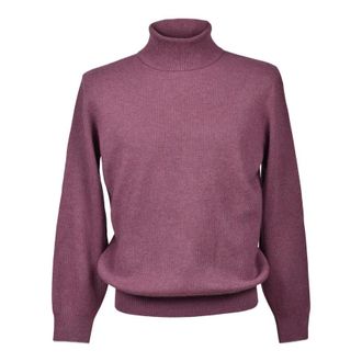 Brunello Cucinelli Aubergine Cashmere Turtleneck Sweater, Brand Size 50 (US Size 40)