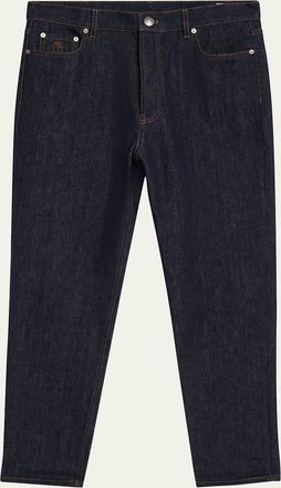Brunello Cucinelli Mens Rinsed Dark-Wash Denim Straight-Leg Jeans