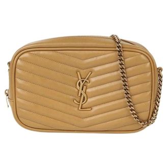 Saint Laurent Pre-owned Cross Body Bags, female, Beige, Size: ONE SIZE Pre-owned Luminous Mini Chain Crossbody Bag