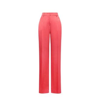Alberta Ferretti Alberta Ferretti, Wide Trousers, female, Pink, Size: L Satin Trousers Cocktail