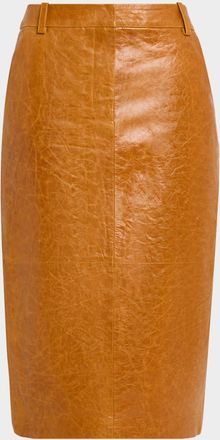 Co Tailored Crinkle Leather Pencil Skirt