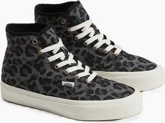 Vans Womens Vans Authentic Hi 2.0 Canvas Womens Leopard Black/Pew Trainers - Grey - Size: 5