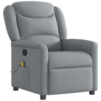 vidaXL Vidaxl - Sill&oacute;n Reclinable De Masaje De Tela Gris Claro