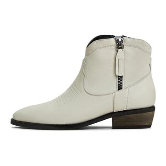 Cesare Gaspari Schoenen, Dames, Beige, 38 EU, Leer, Leren Cowboylaarzen Vicky - Ivoor