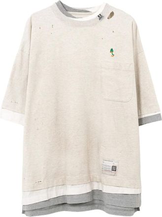 Miharayasuhiro T-shirt a strati - Toni neutri