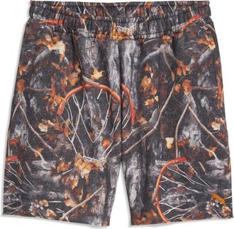 Puma Shorts da basket da uomo Dylan Wildcat con stampa, modello dal taglio morbido, 6, Accessori, Marrone, XXL