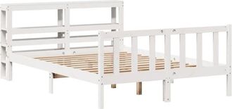 vidaXL Bed Frame without Mattress White 150x200 cm King Size Solid Wood Pine vidaXL