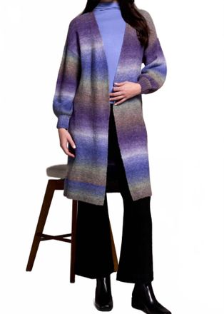 Tribal Womens Boucle Puff Sleeve Long Sweater In Space Dye