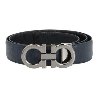 Ferragamo Belts, male, Blue, Size: 110 CM Gancini Reversible Leather Belt