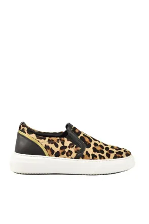 A.Testoni Womens Slip On - Leopard Print