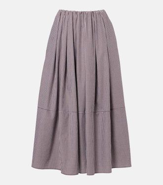 Faithfull The Brand Solinas gingham cotton-blend midi skirt