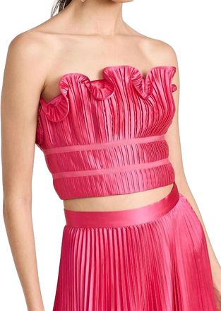 AMUR Oriel Bustier Top In Dahlia Pink Fuschia