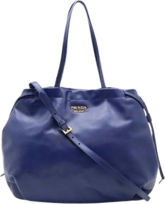 Prada Pre-owned Calfskin 2way Tote Bag - Pre-owned - Mujer - Azul - ONE SIZE