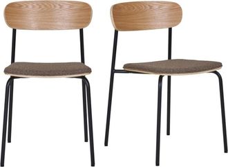 Moloo en fresno macizo acero negro y tela color topo (x2)