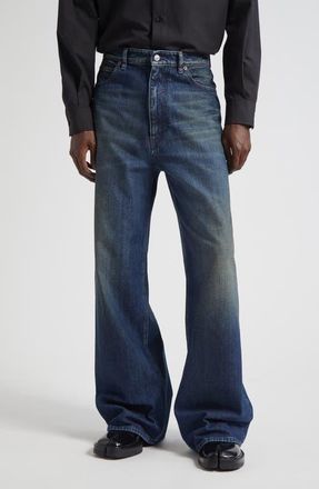 Maison Margiela Wide Leg Jeans in Dark Blue at Nordstrom, Size 32