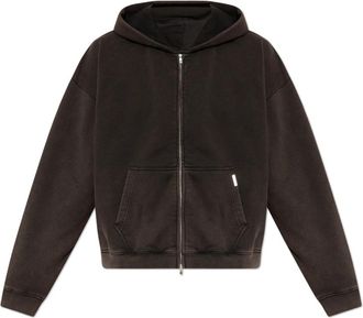 Represent Initial Boxy Zip Through Hoodie - Heren - Vesten met rits - Bruin - M - Katoen - Hoodies & sweatvesten