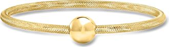 Ross-Simons Italian 10mm 14kt Yellow Gold Bead Mesh Stretch Bracelet