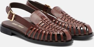 Miu Miu Leather slingback fisherman sandals