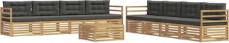 vidaXL Conjunto De Sof&aacute;s De Exterior 9 Uds. Blanco Y Antracita Vidaxl
