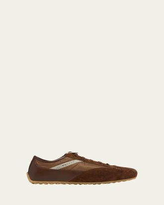 Alexander McQueen Mens Boxe Mixed Media Low-Top Sneakers