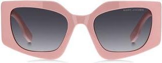 Marc Jacobs 53mm Gradient Rectangular Sunglasses in Pink/Dark Grey Sf at Nordstrom Rack