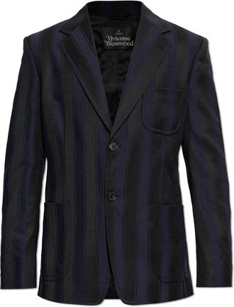 Vivienne Westwood Wol blazer met streepjespatroon - Heren - Blazers - Blauw - M - Wol - Jassen