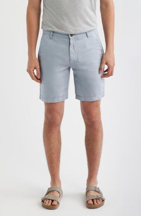 AG - Adriano Goldschmied Wanderer Linen & Cotton Chino Shorts in Smoky Sapphire at Nordstrom, Size 31
