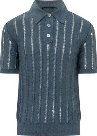 Amaranto Amar&aacute;nto, Tops, Heren, Blauw, M, Katoen, Gebreide Polo