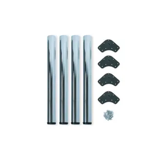 Emuca Emuca - Lote De 4 Patas Para Mesa, Di&aacute;metro 60mm, H 830mm, Acero, Cromado