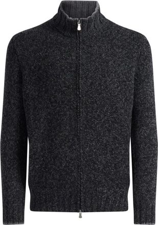 Gran Sasso Cardigan - Heren - Vesten - Zwart - 4XL - Wol - Truien & Vesten