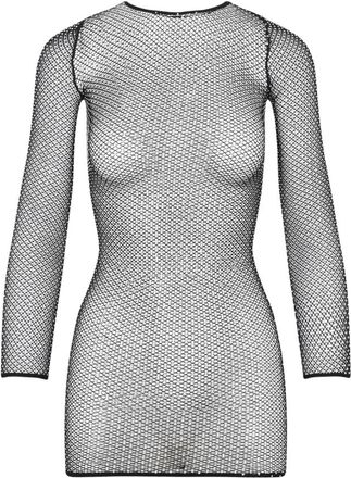Balenciaga Crystal Mesh Mini Top - Dames - Longsleeves - Zwart - M - Tops