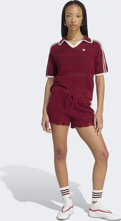 adidas Originals Resort - Pantaloncini bordeaux stile college-Rosso