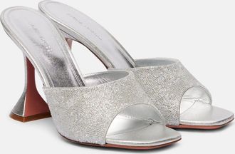 Amina Muaddi Mules Lupita 95 in pelle con cristalli