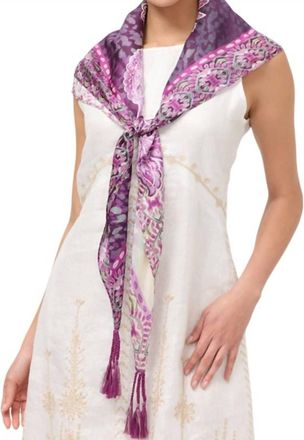 Johnny Was Womens Anzio Silk Scarf In Purple/white