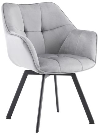 Clp Clp - Silla De Comedor De Terciopelo Jordi Gris Oscuro
