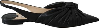 Jimmy Choo London Elegant Pointed Toe Leather Womens Flats