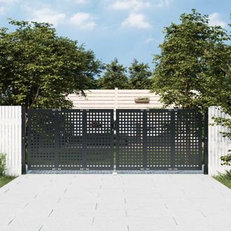 Berkfield Home Garden Gate Anthracite 300x125 cm Steel