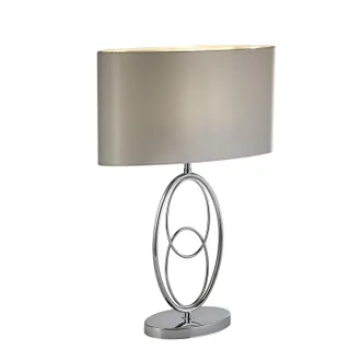 Searchlight Lampada Da Scrivania Loopy Floor Acciaio Cromo Policarbonato Argento 1 Luce E27