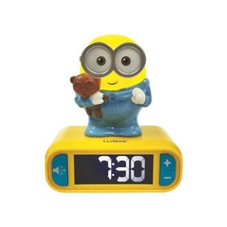 Les Tendances R&eacute;veil Veilleuse Digital Lexibook - Les Minions - 3d Lumineux Et Sonore - Jaune Et Bleu - Enfant