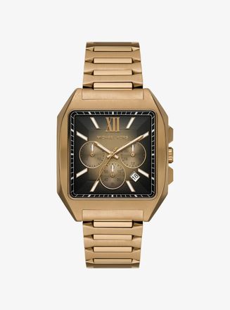 Michael Kors Hayes Oversized Brushed Beige Gold-Tone Sport Watch