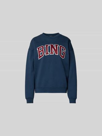 Anine Bing Oversized Sweatshirt mit Logo-Detail in Dunkelblau, Gr&ouml;&szlig;e XL